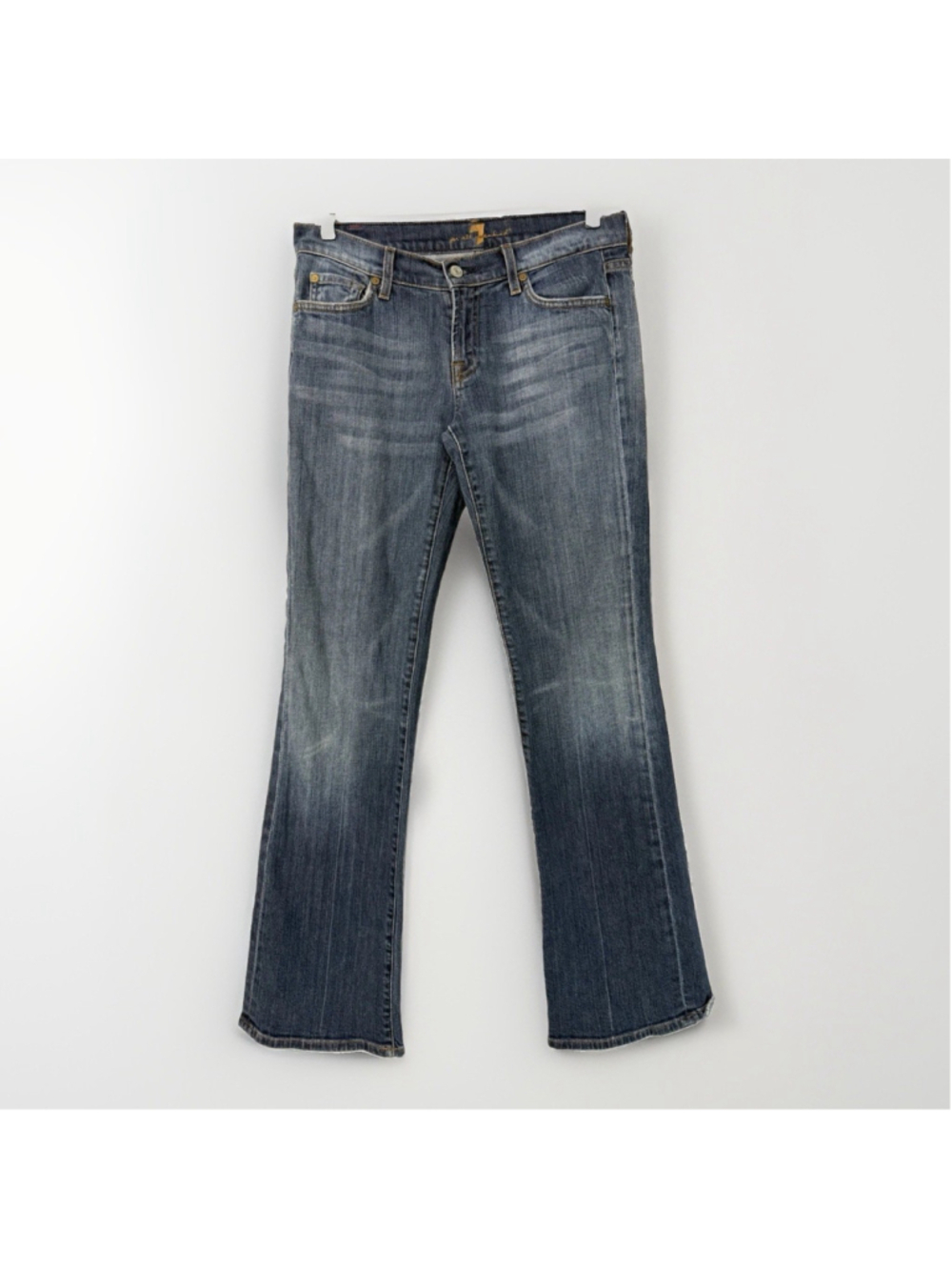 Vintage 7 For All Mankind Women's Bootcut Jeans Mid Rise Medium Wash Denim Sz 29
